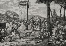 Umar ibn Hafsun, (c 846-918) at the castle of Ronda (province of Malaga, Andalusia, Spain), 1890. Creator: Joan Serra y Pausas