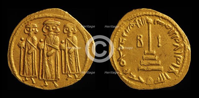 Umayyad gold Dinar of Abd al-Malik ibn Marwan, ca 691. Creator: Numismatic, Oriental coins  .
