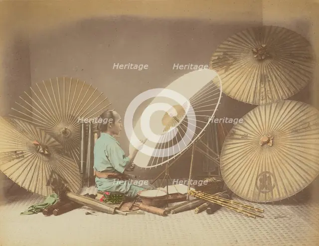 Umbrella Maker, 1870s-1890s. Creator: Kusakabe Kimbei.
