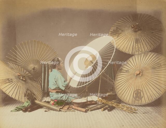 Umbrella Maker, 1870s-1890s. Creator: Kusakabe Kimbei.