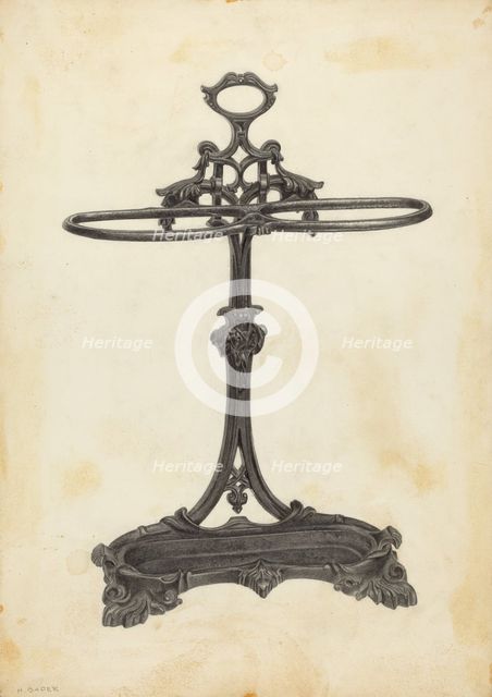 Umbrella Stand, c. 1939. Creator: Herman Bader.