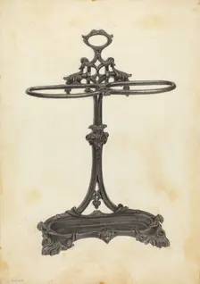 Umbrella Stand, c. 1939. Creator: Herman Bader
