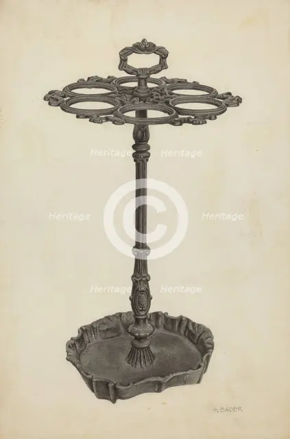 Umbrella Stand, c. 1939. Creator: Herman Bader.