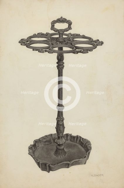 Umbrella Stand, c. 1939. Creator: Herman Bader.