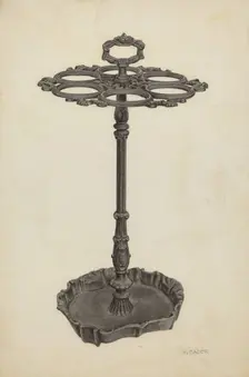 Umbrella Stand, c. 1939. Creator: Herman Bader