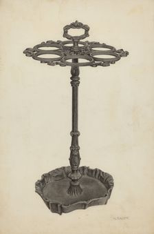Umbrella Stand, c. 1939. Creator: Herman Bader