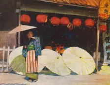 Umbrellas and Commerce c1887, (1901). Artist: Mortimer L Menpes