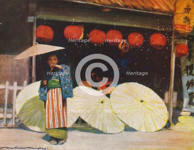 'Umbrellas and Commerce', c1887, (1901). Artist: Mortimer L Menpes.