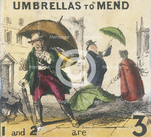'Umbrellas to Mend', Cries of London, c1840. Artist: TH Jones