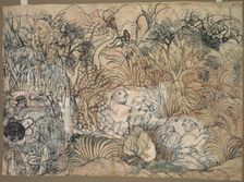 Umed Singh of Kota Hunting Lions, c. 1785-1790. Creator: Unknown
