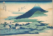 Umezawa Manor in Sagami Province, from the series Thirty-six Views of Mount Fuji ..., ca. 1830-32. Creator: Hokusai