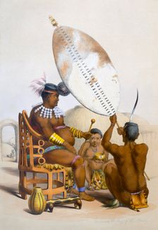 Umpanda the King of the Amazulu, 1849. Creator: George French Angas