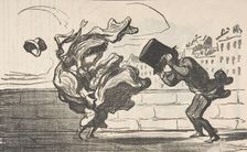 Un coup de vent non prédit par Mathieu (de la Drôme), 1864. Creator: Honore Daumier