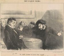 Un comité écoutant la lecture d'une tragédie, 19th century. Creator: Honore Daumier