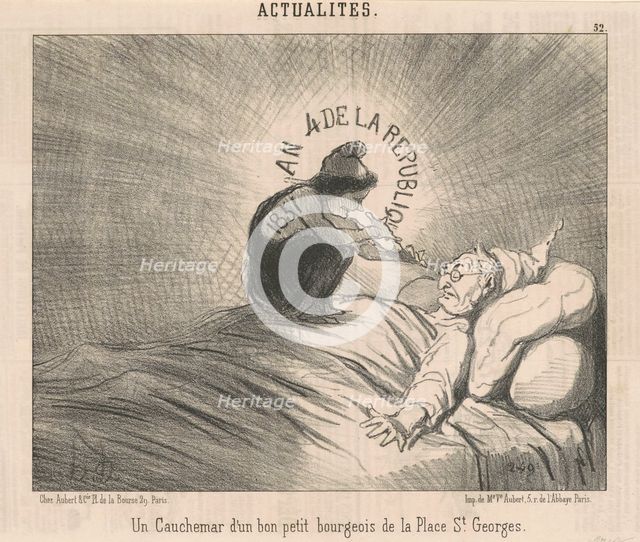 Un cauchemar d'un ...Bourgeois de la Place St. Georges, 19th century. Creator: Honore Daumier.