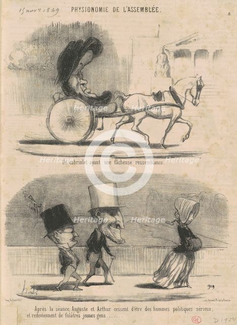 Un cabriolet ayant une facheuse ressemblance ..., 19th century. Creator: Honore Daumier.
