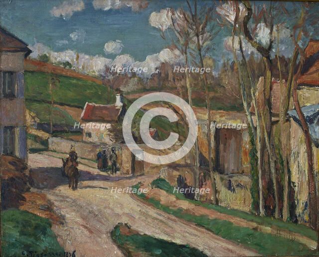Un carrefour à l'Hermitage, 1876. Creator: Pissarro, Camille (1830-1903).