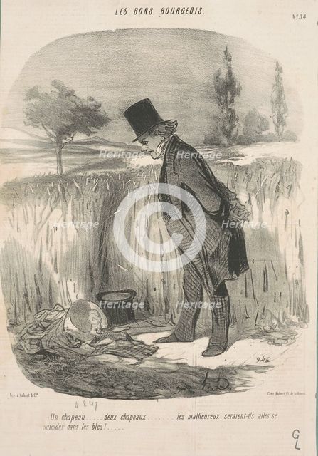 Un chapeau ... deux chapeaux ... les malheureux ..., 1846. Creator: Honore Daumier.
