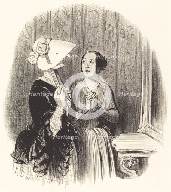 Un Chapeau Pamèla, 1845. Creator: Honore Daumier.