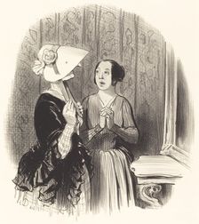 Un Chapeau Pamèla, 1845. Creator: Honore Daumier