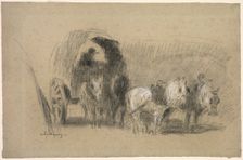 Un Chariot de farinier (A Miller's Carriage), c. 1895. Creator: Albert Charles Lebourg (French, 1849-1928)