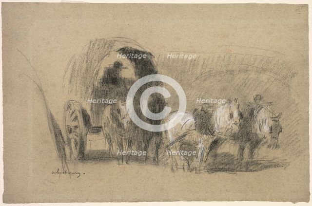 Un Chariot de farinier (A Miller's Carriage), c. 1895. Creator: Albert Charles Lebourg (French, 1849-1928).