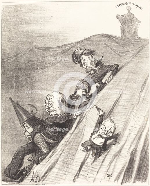 Un chemin dangereux, 1851. Creator: Honore Daumier.