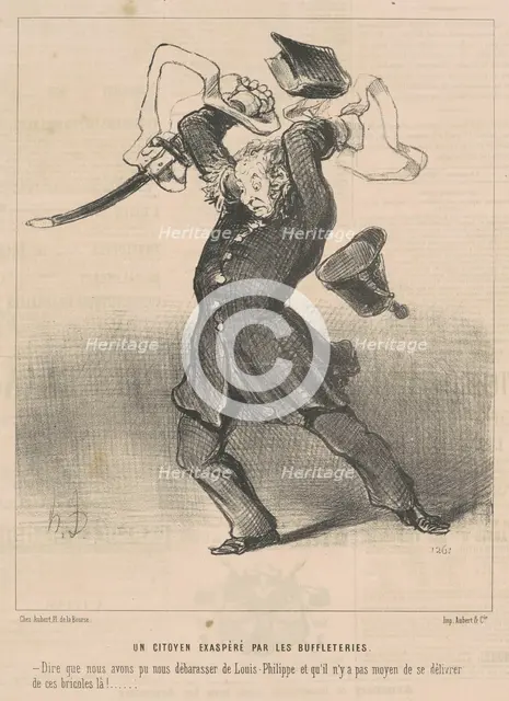 Un citoyen exaspéré par les buffleteries, 19th century. Creator: Honore Daumier.