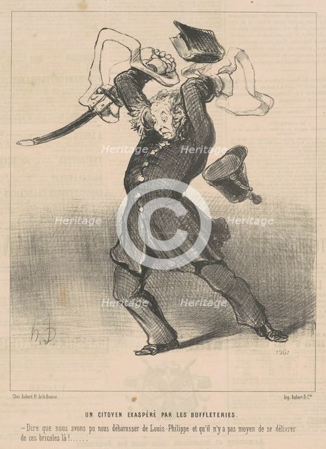 Un citoyen exaspéré par les buffleteries, 19th century. Creator: Honore Daumier.