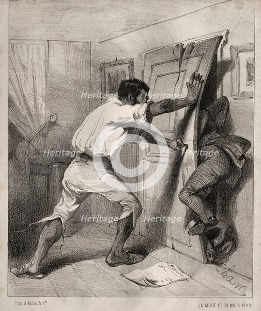 Un Créancier trop pressé, 1840. Creator: Cham (French, 1818-1879).