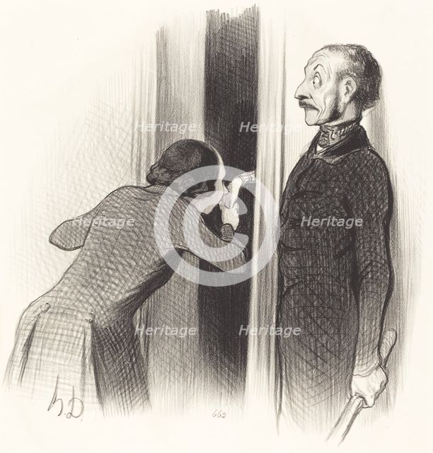 Un amant trop heureux, 1844. Creator: Honore Daumier.
