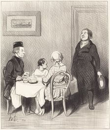 Un ami est un crocodile donné par la civilisation, 1845. Creator: Honore Daumier