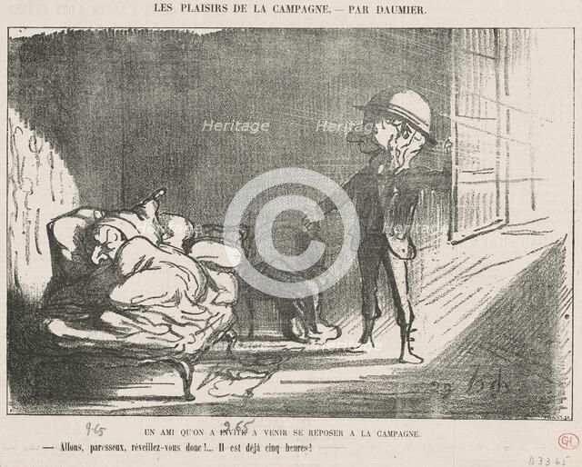Un ami qu'on a invité ..., 19th century. Creator: Honore Daumier.