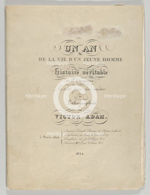 Un an de la vie d'un jeune homme: Histoire véritable en 17 Chapitres, Ecrits par lui-même ..., 1824. Creator: Victor Adam.