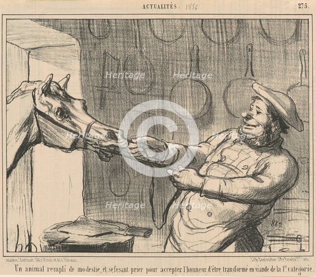 Un animal rempli de modestie..., 19th century. Creator: Honore Daumier.