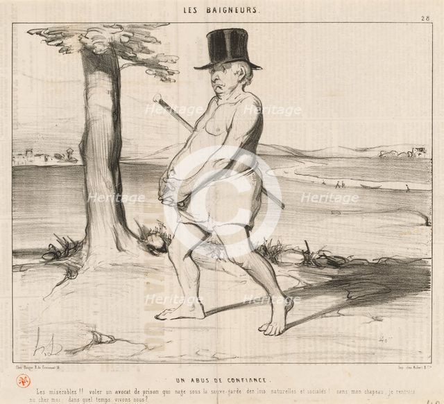 Un abus de confiance, 1842. Creator: Honore Daumier.