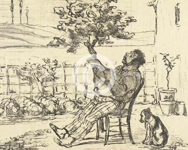 Un Abri à la campagne, 1856. Creator: Honore Daumier.