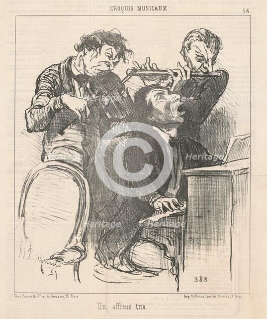 Un affeux trio, 19th century. Creator: Honore Daumier.