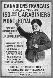 'Un appel aux Canadiens francais 1914. Creator: Unknown