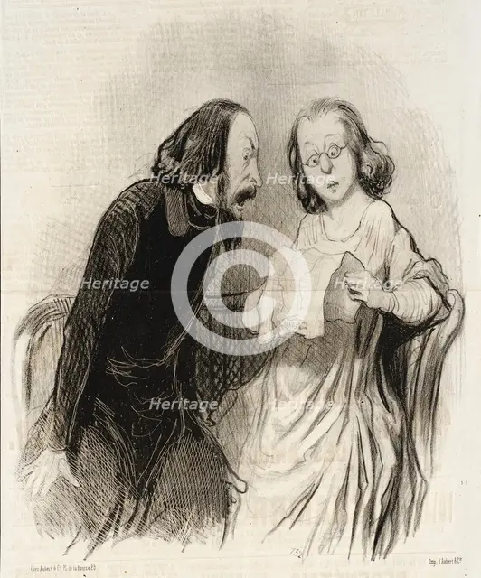 Un Article louangeur, 1845. Creator: Honore Daumier.