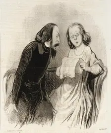 Un Article louangeur, 1845. Creator: Honore Daumier