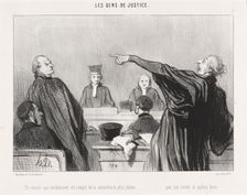 Un avocat qui évidemment est rempli de la conviction la plus intime..., 1845. Creator: Honore Daumier