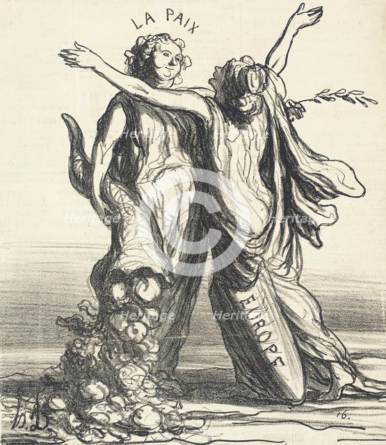 Un Baiser de circonstance, 1867. Creator: Honore Daumier.