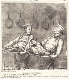 Un banquet d'hippophages, 1865. Creator: Honore Daumier