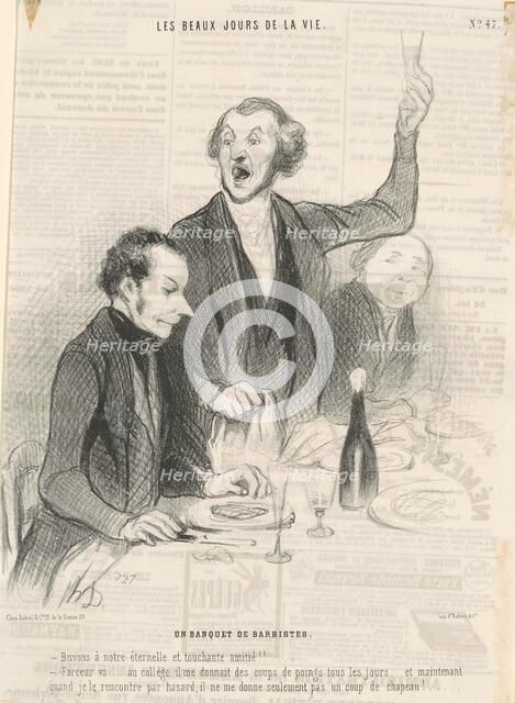 Un Banquet de Barbistes, 1845. Creator: Honore Daumier.
