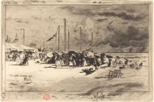 Un Grain à Trouville (Squall at Trouville), 1874/1875. Creator: Felix Hilaire Buhot