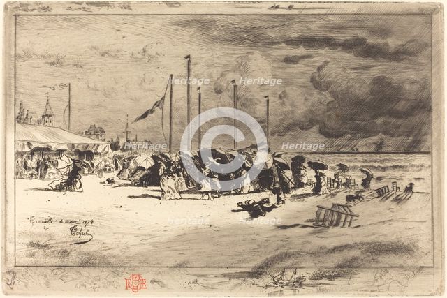 Un Grain à Trouville (Squall at Trouville), 1874/1875. Creator: Felix Hilaire Buhot.