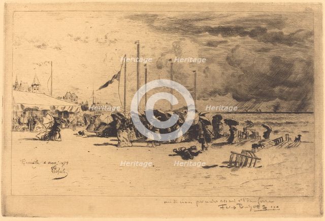 Un Grain à Trouville (Squall at Trouville), 1874/1875. Creator: Felix Hilaire Buhot.
