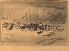 Un Grain à Trouville (Squall at Trouville), 1874/1875. Creator: Felix Hilaire Buhot