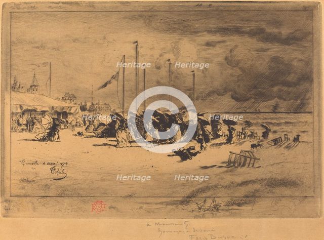 Un Grain à Trouville (Squall at Trouville), 1874/1875. Creator: Felix Hilaire Buhot.